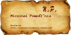 Micsinai Pompónia névjegykártya